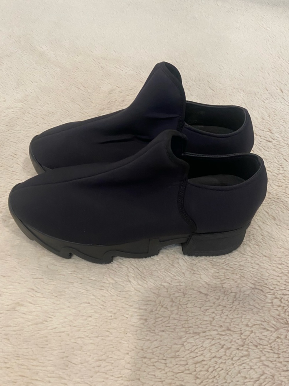 iRi NYC WES Neoprene Slip On Sneakers Black Chunky Sole Made in Italy EU 37
